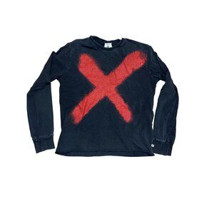 David Thomas X Kid Zoom Long Sleeve T-Shirt Black With Red X
